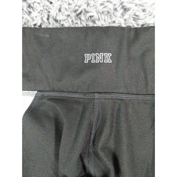 PINK VICTORIA'S SECRET Cozy Pull On Leggings SZ XS‎ Logo Black White Compression - Picture 7 of 10